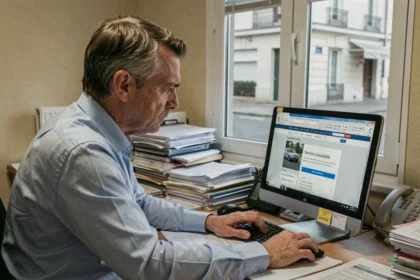 Employé administratif face à une erreur de service en ligne pour la carte grise en France