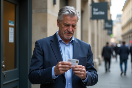 Homme d'âge moyen avec licence de conduire française
