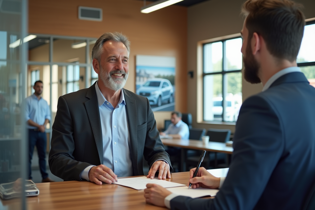 Homme signant un document d