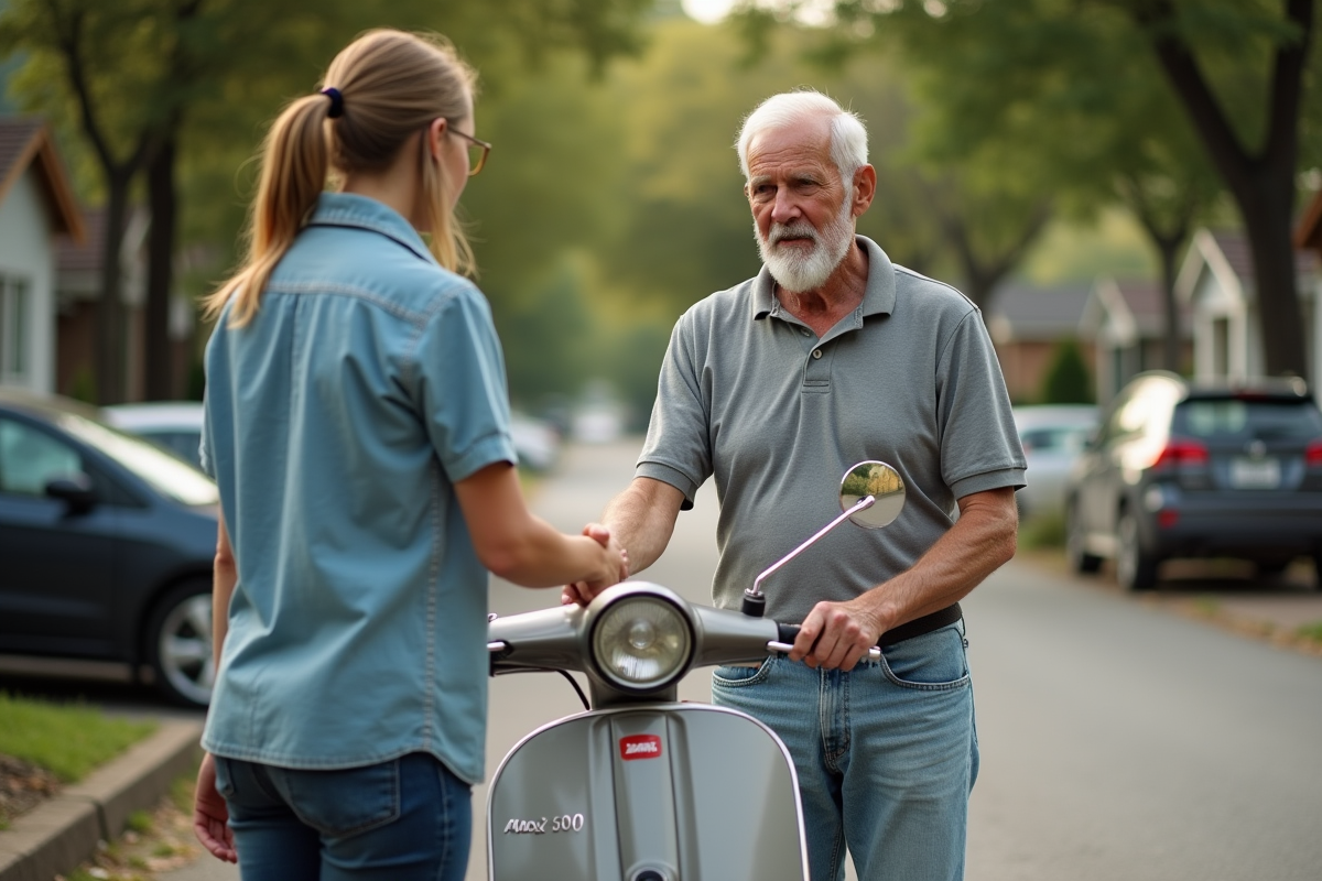 Homme plus âgé serre la main d